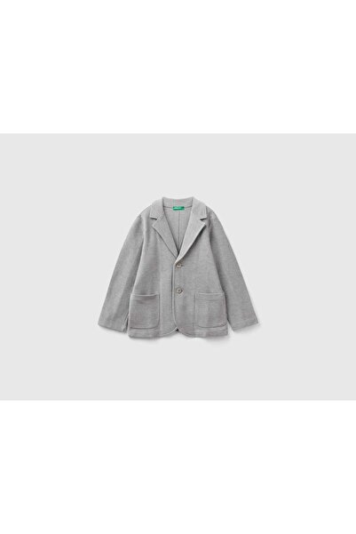 United Colors of Benetton Boys' Folded-Collar Button Jacket
