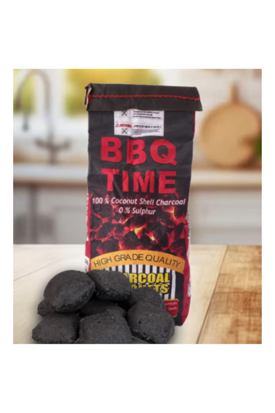 HOT GRILL Premium Coconut Shell Charcoal Briquettes for Barbecue & Grill (4 KG)