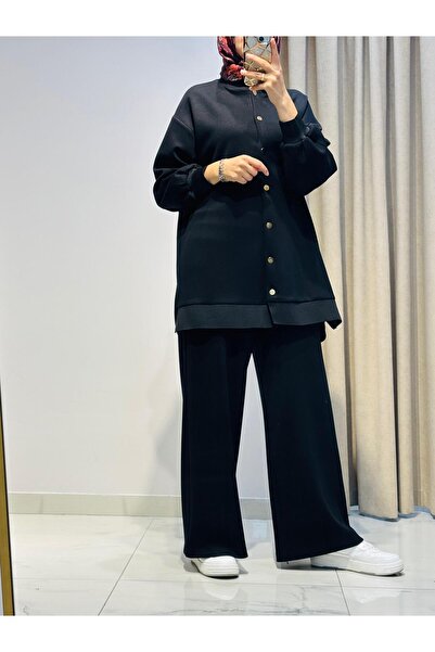 Alesya بدلة مع بنطلون باللون الأسود