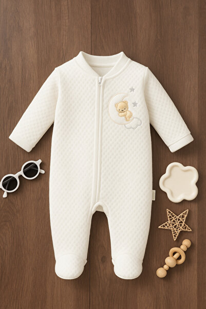 mini mia Cute Teddy Bear Embroidered Quilted Zippered Sleeping Bag