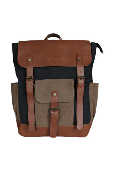 Suat Saraç Canvas Fabric Backpack with Laptop Compartment