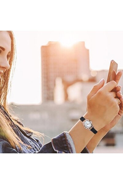 ibasenice Ceas elegant,retro, curea neagra din piele pentru dama,