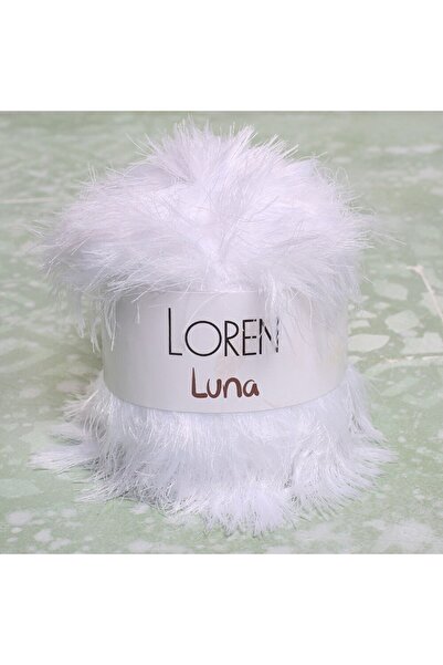 MBB ETİCARET Loren luna rabbit hair white hand knitting yarn - r001 - 34006