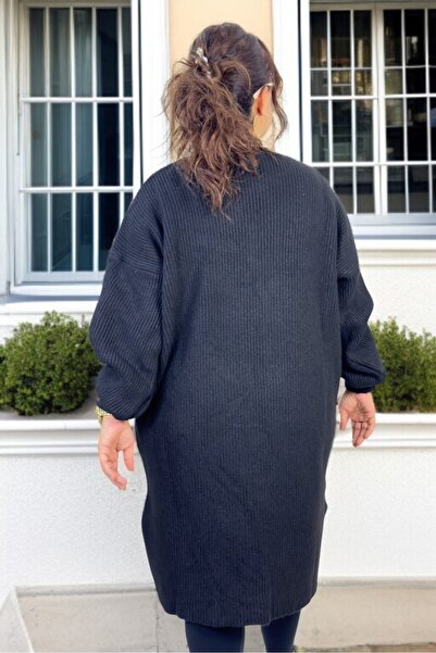 yagmurberen Selanik Knitted Balloon Sleeve Large Size Women's Knitwear Sweater Tunic