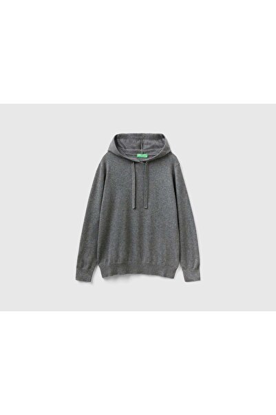 United Colors of Benetton سترة هودي رمادية داكنة