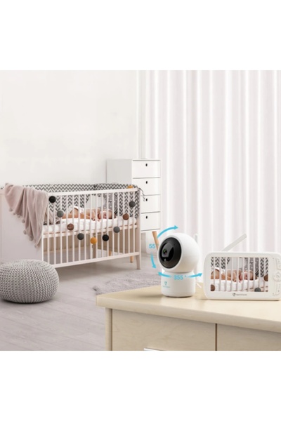 SMARTIC Baby Monitor WiFi SMARTIC, Video 360°, AI Night Vision, VOX, Ecran HD 5", Bidirectional, raza 300m