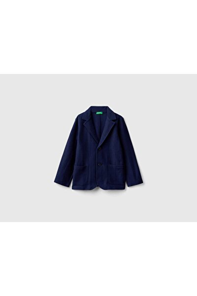 United Colors of Benetton Boys' Folded-Collar Button Jacket