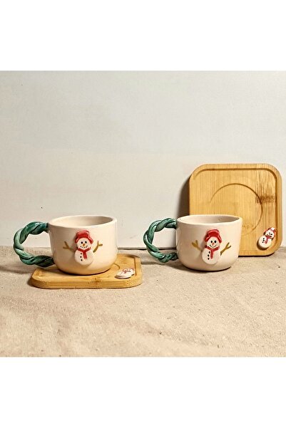 senseoftouch New Year's Turkish Coffee Cup Handmade Ceramic New Year