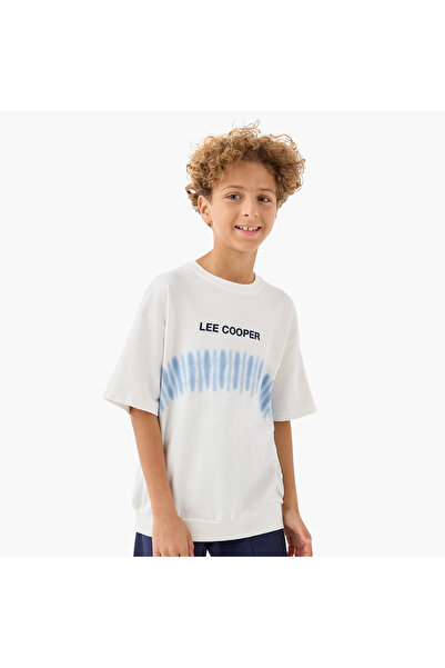 Lee Cooper Graphic Print T-shirt with Short Sleeves