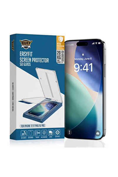 Buff iPhone 17 / 17 Pro / 16 Pro 5D Glass EasyFit Ekran Koruyucu