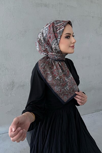 Byedauzunlar Eșarfă din mătase modală Yaren Bohemian Black&Tile