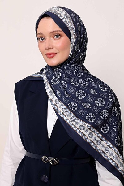 Levidor Lacivert Motif Desen Club Şal