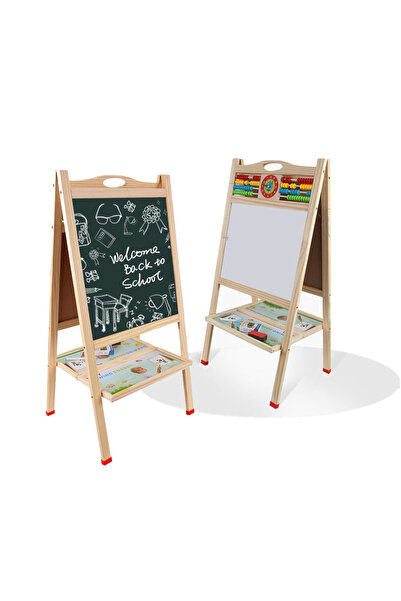 Krista Sevalet board, Two Girls, with abacus and clock, D002, 90 cm, wooden