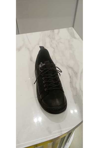 Venüs 1701 Genuine Leather Orthopedic Flat Sole Shoes with Rubber Lacing Detail