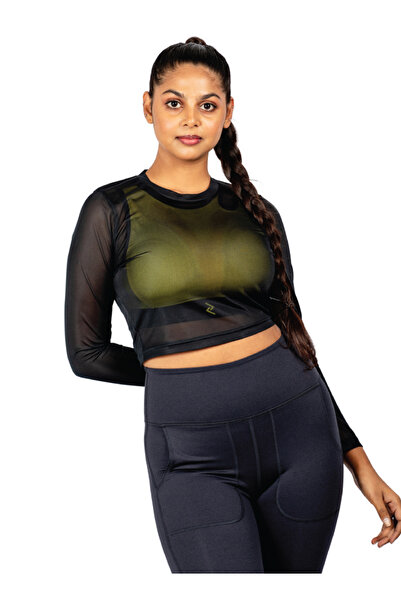 Zaecy بلوزة شبكية نشطة للنساء