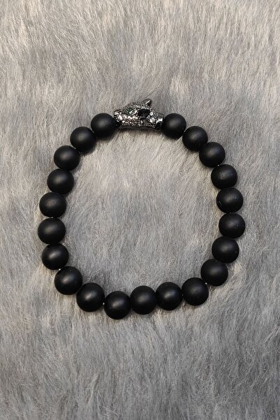 Chavin Elastic Natural Onyx Stone Men's Bracelet Ey41