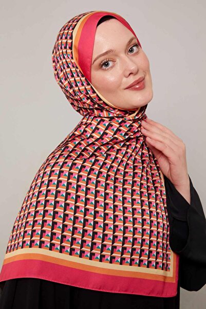 Levidor Fuşya Üç Boyut Desen Club Şal