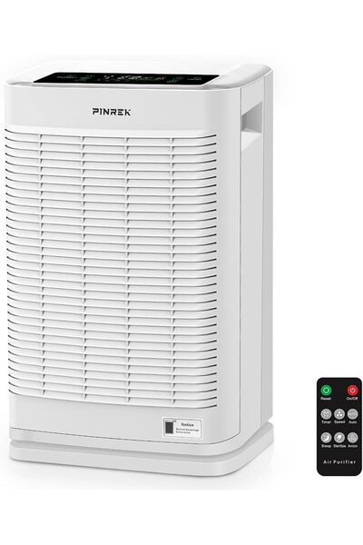PINREK Air Purifier for Home & Office, Up to 120㎡, True HEPA, PM2.5 Sensor, Sleep Mode