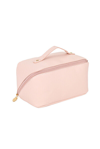 UBX Travel cosmetic bag, with zipper, -leather, three compartments, 25x10x10....