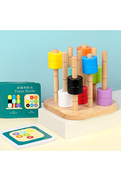 Krista Joc Montessori de logică și perspectivă, 9 coloane, lemn