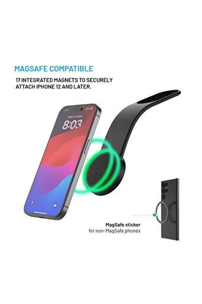 FIXED Βάση αυτοκινήτου MagSafe Floppy με μαγνητική λαβή και εύκαμπτο βραχίονα, μαύρο