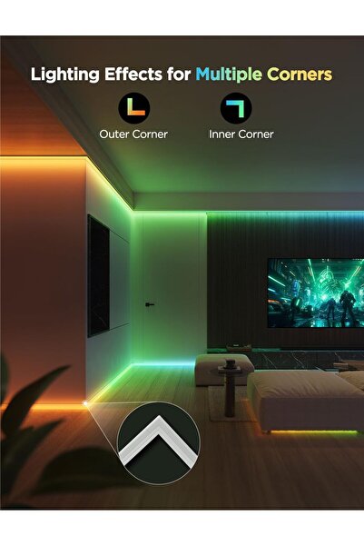 Govee RGBIC LED Strip Lights 5M with Covers, Smart LED Lights Work with Alexa and Google Assistant