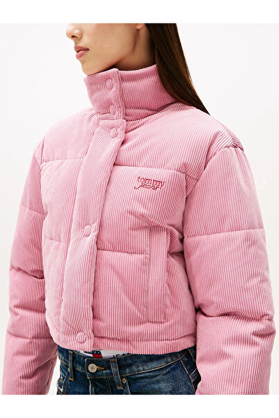 Tommy Hilfiger Tjw Velvet Puffer Women's Pink Jacket Dw0Dw21658Thc