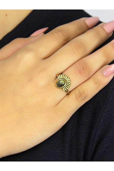 esha Natural Stone Labradorite Natural Stone Antique Model Women's Adjustable...