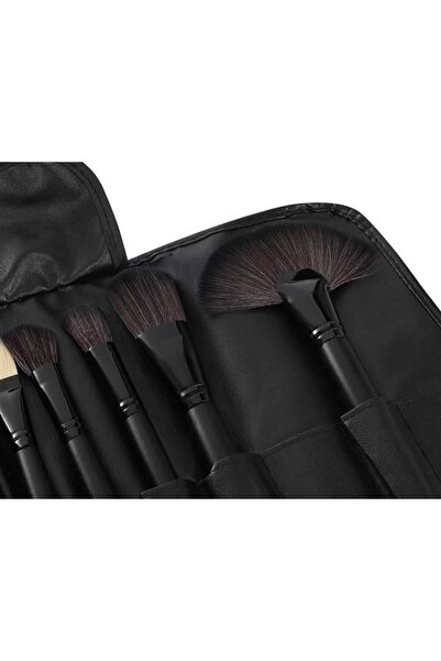 zola Σετ 24 πινέλων μακιγιάζ, τσάντα αποθήκευσης, συνθετικές τρίχες, μαύρο