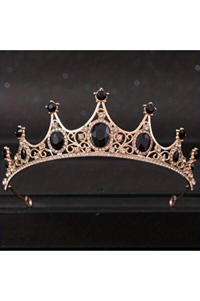 Choice تيجان وتيجان من الكريستال الباروكي الأسود مع أحجار الراين وتاج تاج لحف...