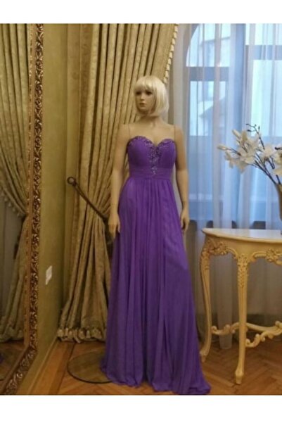 Jovani New York Rochie de seara mov lunga in clos din tulle