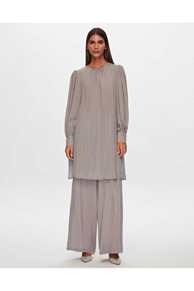 MISS DALIDA T24Y-6015 Balon Kollu Cupro Tunik GREY