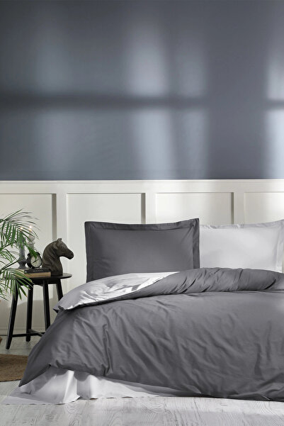 Özdilek Colouri̇st Ash Gray-Silver Double Bedding Set