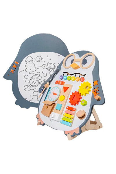 Krista Tablă Montessori din lemn, pinguin, pentru joacă