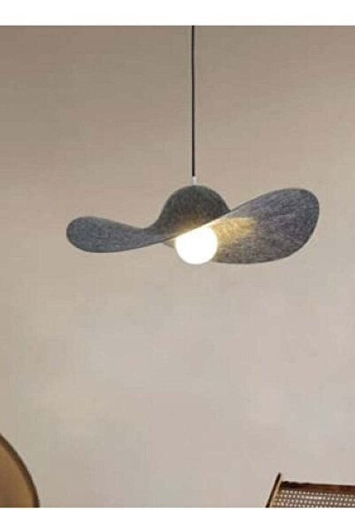 GENERAL Japanese-style Felt Hat Ceiling Chandelier, 60 cm, Black