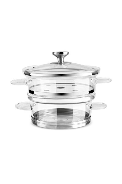 Karaca York Borosilikat Cam 2 Katlı Buhar Tenceresi 18 cm