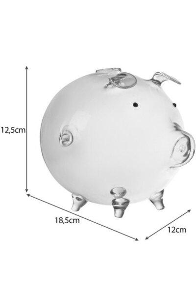zola Glass piggy bank, transparent, 12.5 x 18.5 x 12 cm