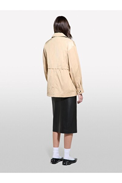 Sisley Women's Double-Breasted Elastic Waist Balloon Sleeve Jacket 325P22Kvln05I-Sis22E