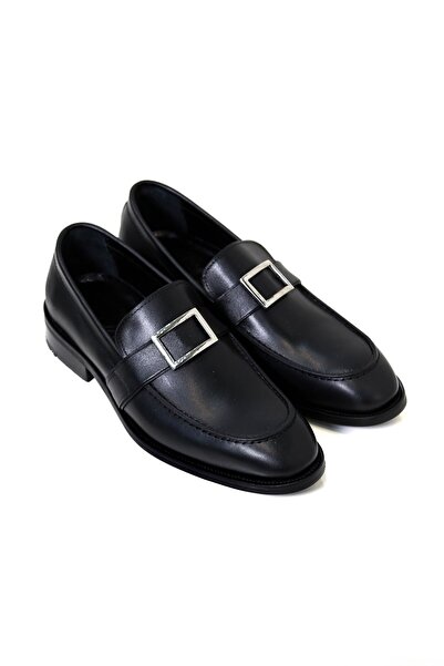 Velvarde Belt Buckle Loafer Black Shoes