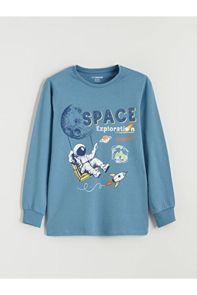 LC Waikiki Crew Neck Printed Boys' Pajamas Set