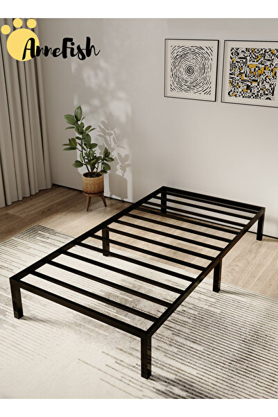 AnneFish 190*90 Single Bed Frame Metal Platform Bed Frame with 30cm Height Storage Heavy Duty Steel