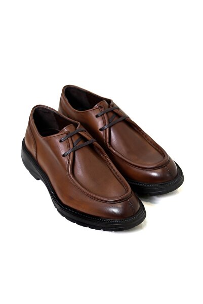 Velvarde deri oxford kalın tabanlı taba ayakkabı