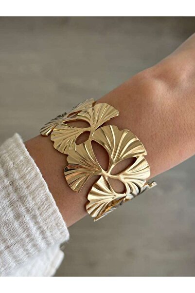 İREM YILDIZ Trend Yaprak Model Gold Kelepçe