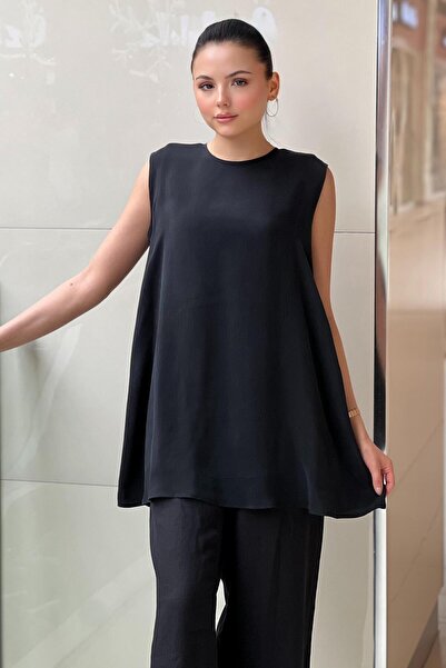 MISS DALIDA Missdalida Solid Color Sleeveless Cupro Tunic