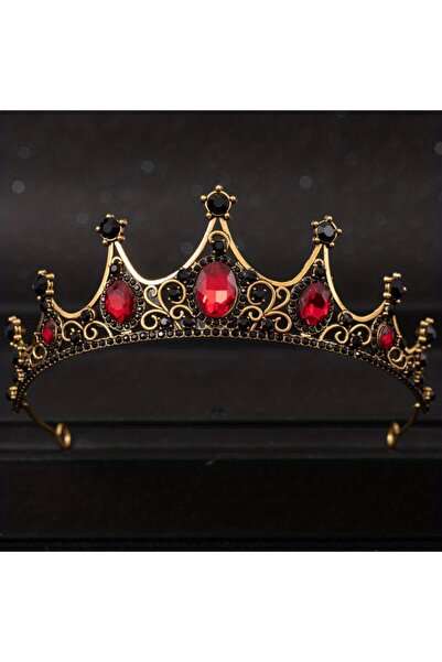 Choice تاج و تاج من الكريستال الباروكي الأحمر مرصع بأحجار الراين لحفلات الزفا...