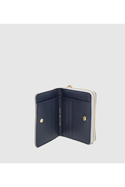 Tommy Hilfiger Medium Size Zippered Metallic Cover Women's Gray Wallet Aw0Aw18037Pe6