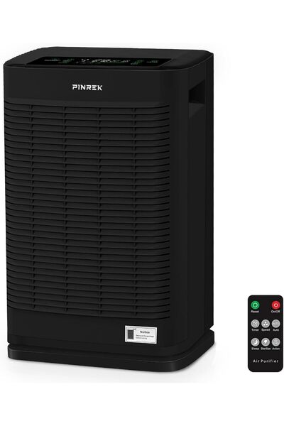 PINREK جهاز تنقية الهواء للمنزل والمكتب، حتى 120 مترًا مربعًا، فلتر HEPA حقيق...