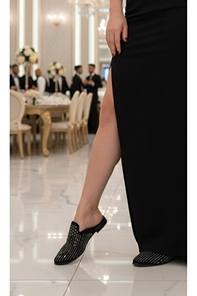 Hızlı Al Stone-Set Evening Slippers.Stone-Set Guest Slippers.Chehizlik Closed Slippers.