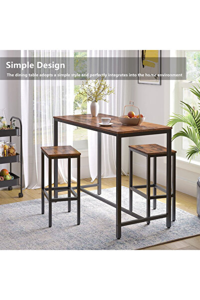 HXDream Nordic modern style, simple and fashionable,3-Piece 2-Seater Dining Set,Table set, Chairs set