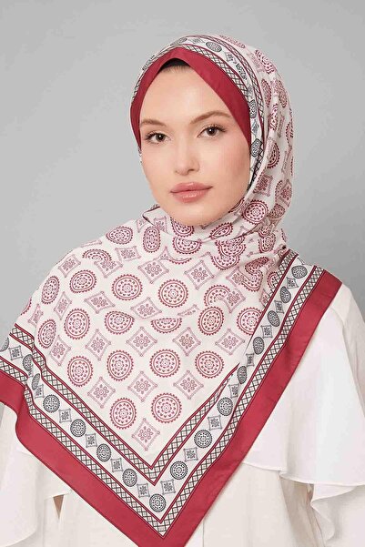 Levidor Bordo Motif Desen Club Şal
